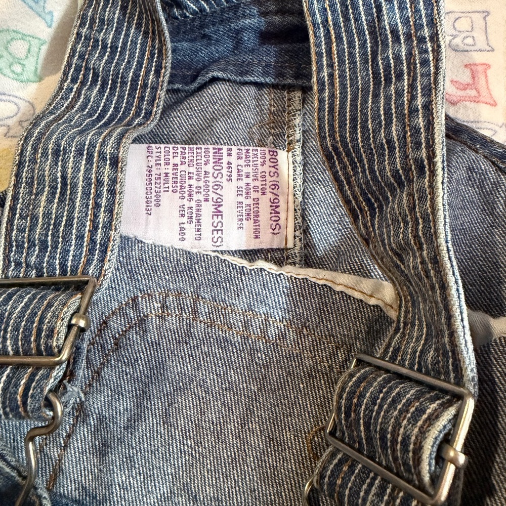 VTG Baby Winnie the Pooh Tigger Denim Overalls 6–9M - Picture 3 of 3